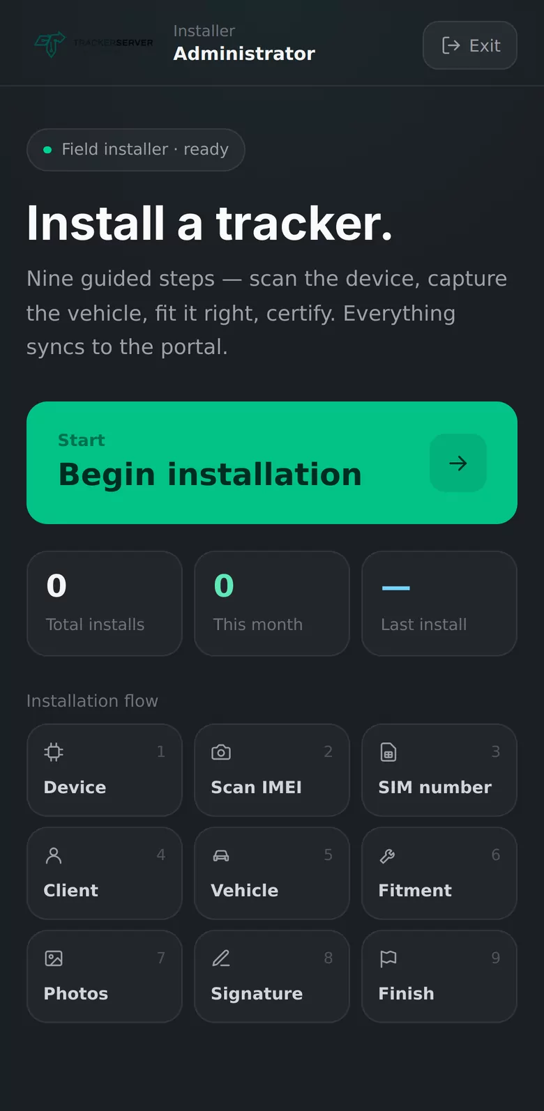 Trackerserver — the installer app