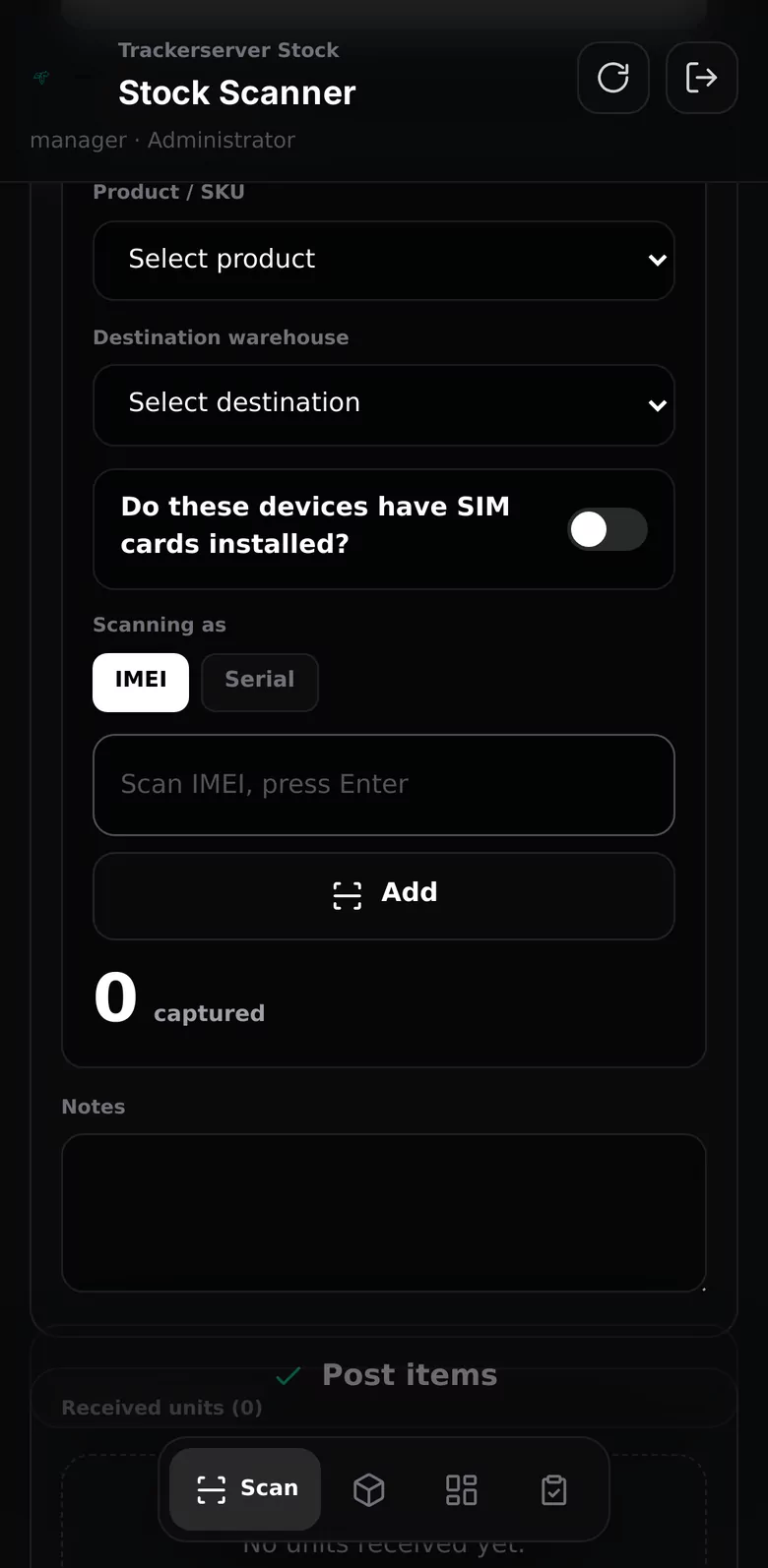 Trackerserver — the stock scanner app