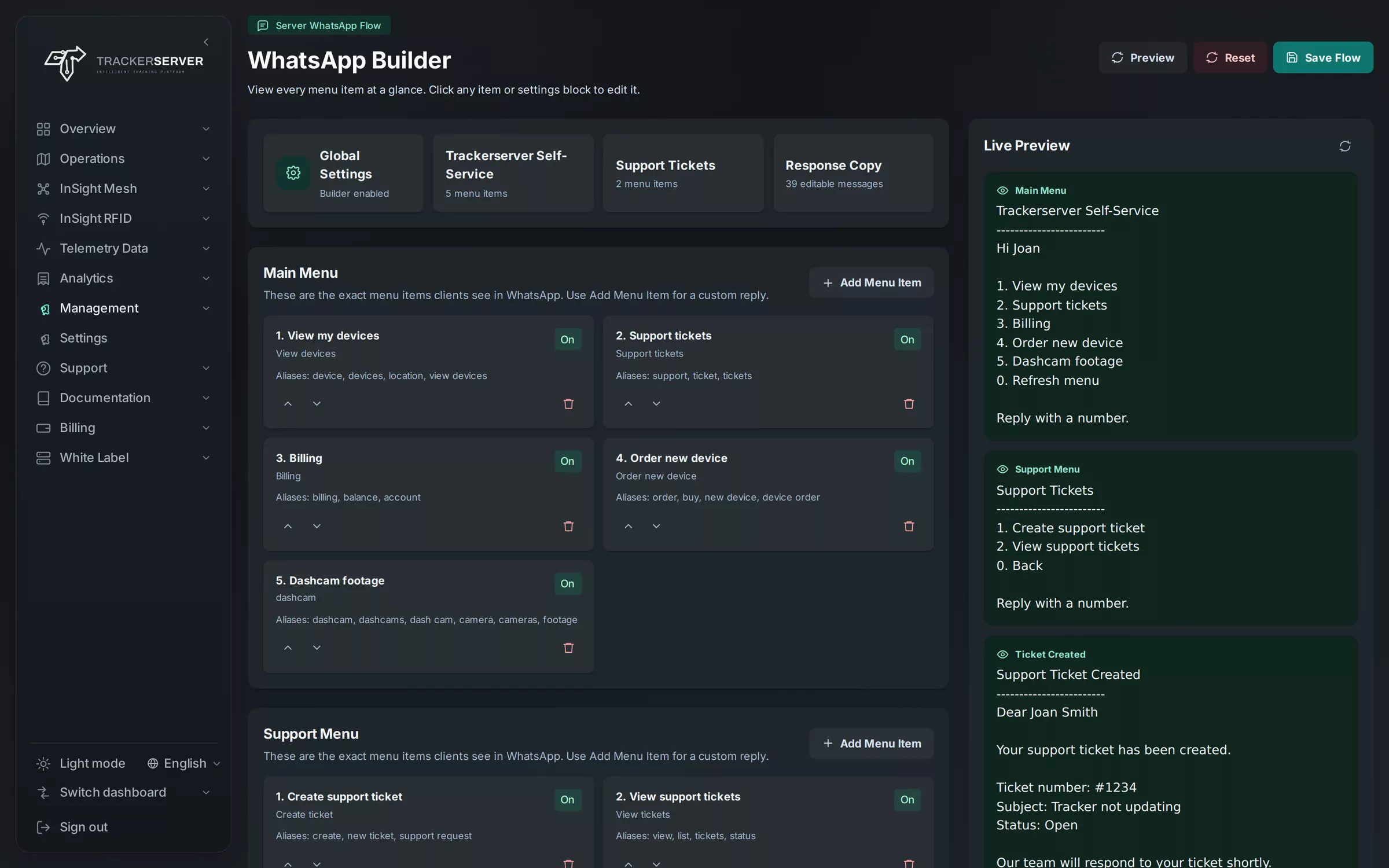 Trackerserver — the WhatsApp builder